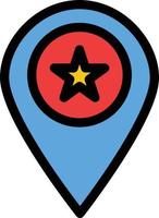 Star Location Map Marker Pin  Flat Color Icon Vector icon banner Template