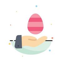 Hand Egg Easter Nature Abstract Flat Color Icon Template vector