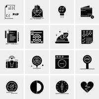 16 iconos de negocios universales vector ilustración de icono creativo para usar en proyectos relacionados con la web y dispositivos móviles