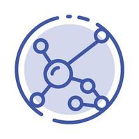 Atom Biochemistry Biology Dna Genetic Blue Dotted Line Line Icon vector