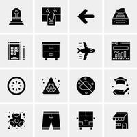 16 iconos de negocios universales vector ilustración de icono creativo para usar en proyectos relacionados con la web y dispositivos móviles