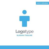 avatar gente masculina perfil azul plantilla de logotipo sólido lugar para el eslogan vector