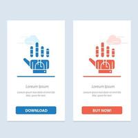 guante de seguimiento tecnología de mano azul y rojo descargar y comprar ahora plantilla de tarjeta de widget web vector