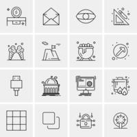 16 Universal Business Icons Vector Creative Icon Illustration to use in web and Mobile Related proje