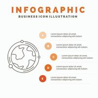 earth. globe. world. geography. discovery Infographics Template for Website and Presentation. Line Gray icon with Orange infographic style vector illustration