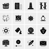 16 iconos de negocios universales vector ilustración de icono creativo para usar en proyectos relacionados con la web y dispositivos móviles