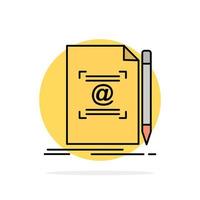 Note Letter Text Mail Create Abstract Circle Background Flat color Icon vector