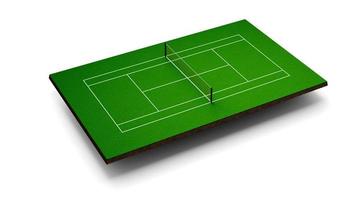 3d illustration of a tennis court with perspective photo