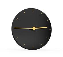 Premium Gold Clock icon isolated 2 45 o clock quarter to three on black icon background. Two forty five o'clock Time icon 3d illustration photo