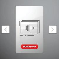 audio. frecuencia. hercios. secuencia. icono de línea de onda vector