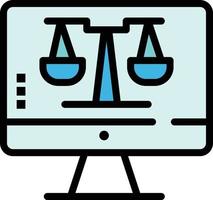 Digital Law Online Computer Technology Screen  Flat Color Icon Vector icon banner Template