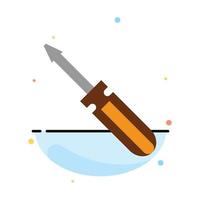 Screw Driver Tool Repair Tools Abstract Flat Color Icon Template vector