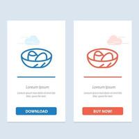 Bowl Celebration Easter Egg Nest  Blue and Red Download and Buy Now web Widget Card Template vector