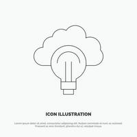 idea foco foco éxito línea icono vector