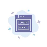 Internet Password Shield Web Security Blue Icon on Abstract Cloud Background vector