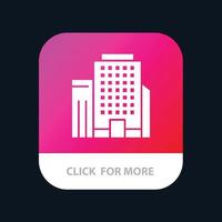 Office Building Job Mobile App Button Android and IOS Glyph Version vector