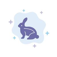 Bunny Easter Easter Bunny Rabbit Blue Icon on Abstract Cloud Background vector