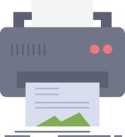 Digital printer printing hardware paper Flat Color Icon Vector