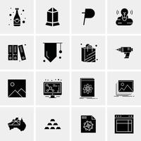 16 iconos universales de negocios vector ilustración de icono creativo para usar en proyectos relacionados con la web y dispositivos móviles