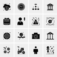 16 iconos de negocios universales vector ilustración de icono creativo para usar en proyectos relacionados con la web y dispositivos móviles