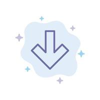 Arrow Down Back Blue Icon on Abstract Cloud Background vector