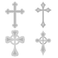 Set of Christian Cross isolated on white background vector
