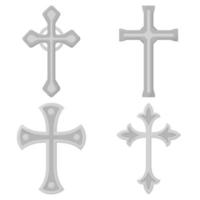 Set of Christian Cross isolated on white background vector