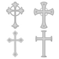 Set of Christian Cross isolated on white background vector