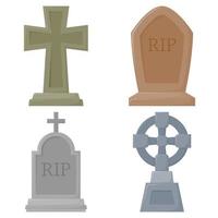 Set of Tombstone isolated on white background vector