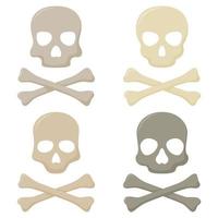Set of Skull and Crossbones isolated on white background vector