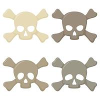 Set of Skull and Crossbones isolated on white background vector