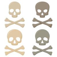 Set of Skull and Crossbones isolated on white background vector