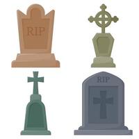 Set of Tombstone isolated on white background vector