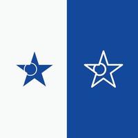 bandera de bangladesh línea de estrella y glifo icono sólido línea de bandera azul y glifo icono sólido bandera azul vector