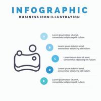 Cleaning Hygienic Sponge Line icon with 5 steps presentation infographics Background vector