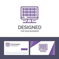 Creative Business Card and Logo template Web Computer Computing Server Vector Illustration