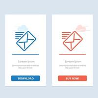 Email Mail Message Sent  Blue and Red Download and Buy Now web Widget Card Template vector