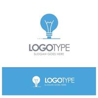 Idea Innovation Invention Light bulb Blue Solid Logo with place for tagline vector