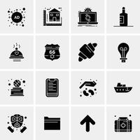 16 iconos de negocios universales vector ilustración de icono creativo para usar en proyectos relacionados con la web y dispositivos móviles