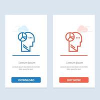 Graph Head Mind Thinking  Blue and Red Download and Buy Now web Widget Card Template vector