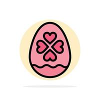 Egg Love Heart Easter Abstract Circle Background Flat color Icon vector