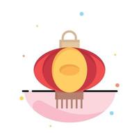 Lantern Light China Chinese Abstract Flat Color Icon Template vector