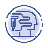 Human Printing Big Think Blue Dotted Line Line Icon vector