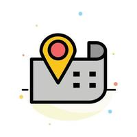 Map Navigation Location Abstract Flat Color Icon Template vector