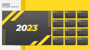 Dark theme 2023 calendar design template vector