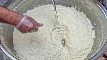 Wheat Flour Bread Dough Prepared by a Baker video