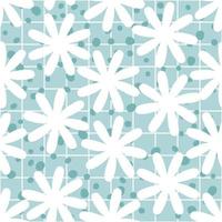 Vintage seamless pattern with snowflakes and drops on checkered background. vector