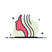 Female Women Girl Face Business Logo Template Flat Color vector
