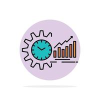 Chart Analytics Graphs Market Schedule Time Trends Abstract Circle Background Flat color Icon vector