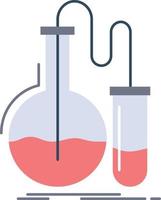 Analysis chemistry flask research test Flat Color Icon Vector